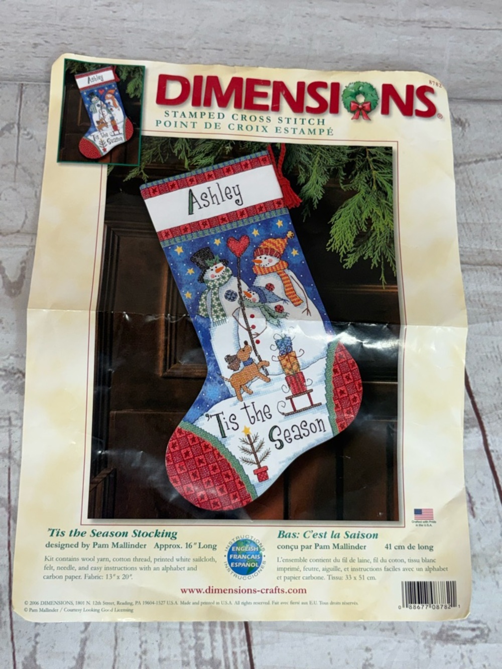 2006 Dimensions Tis the Season Stocking Stamped Cross Stitch Kit # 8782 *READ*